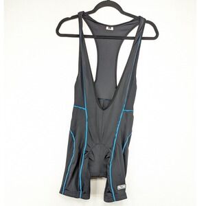 Falconi Cycling Bib Shorts Black Blue Padded Men's Size M